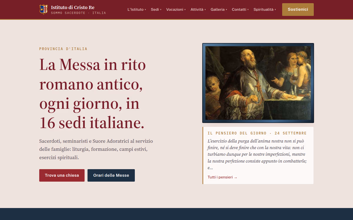 Keepyz Milano, lavori: sito + gestionale per Istituto di Cristo Re