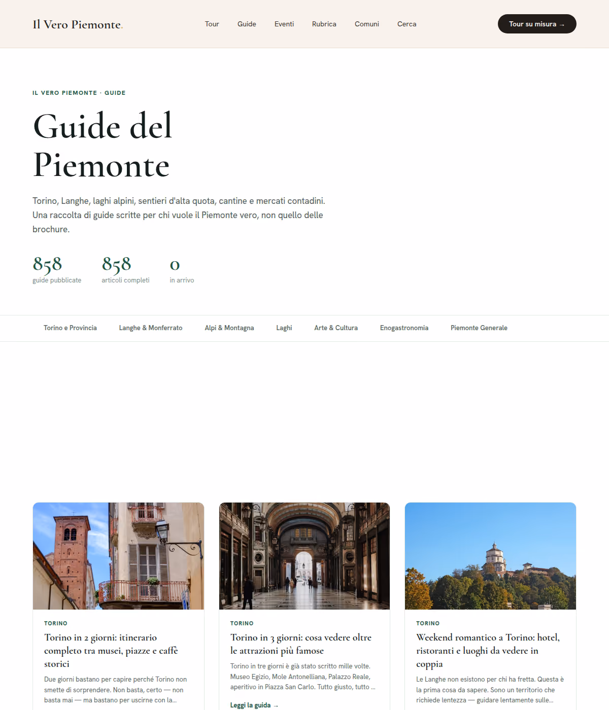 L’indice delle guide: 858 guide pubblicate, divise per zona e per tema