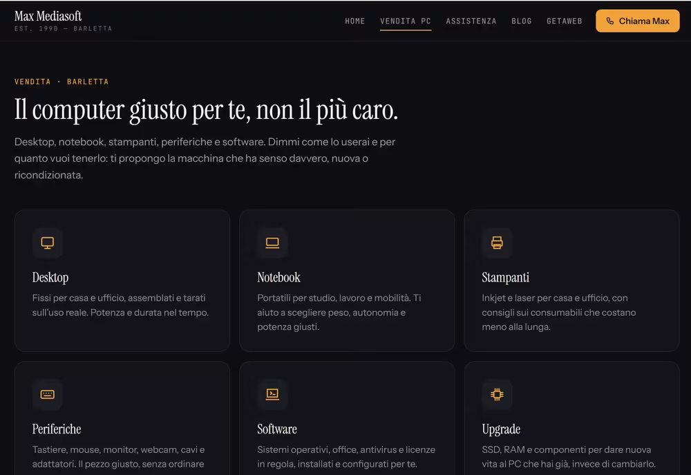 Keepyz Milano, lavori: sito per Max Mediasoft