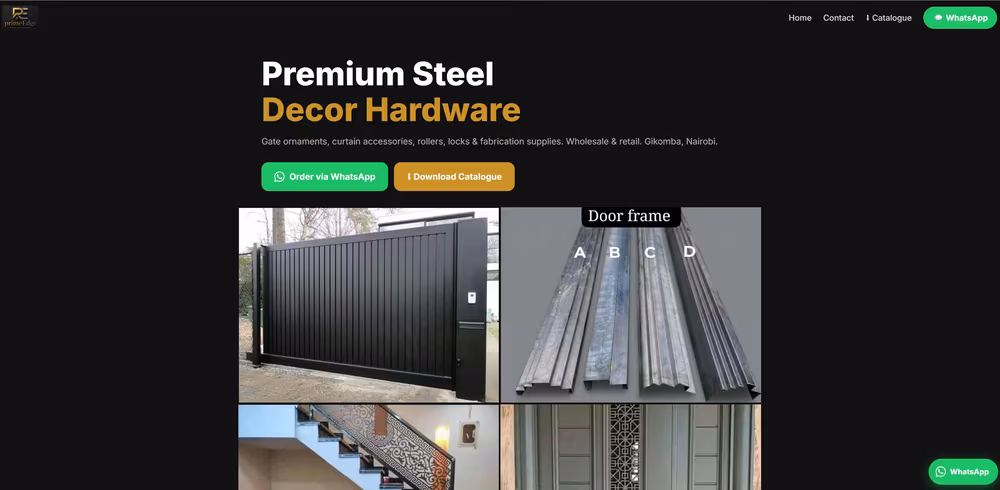 Keepyz Milano, lavori: sito + catalogo per Prime-Edge Decor Hardware